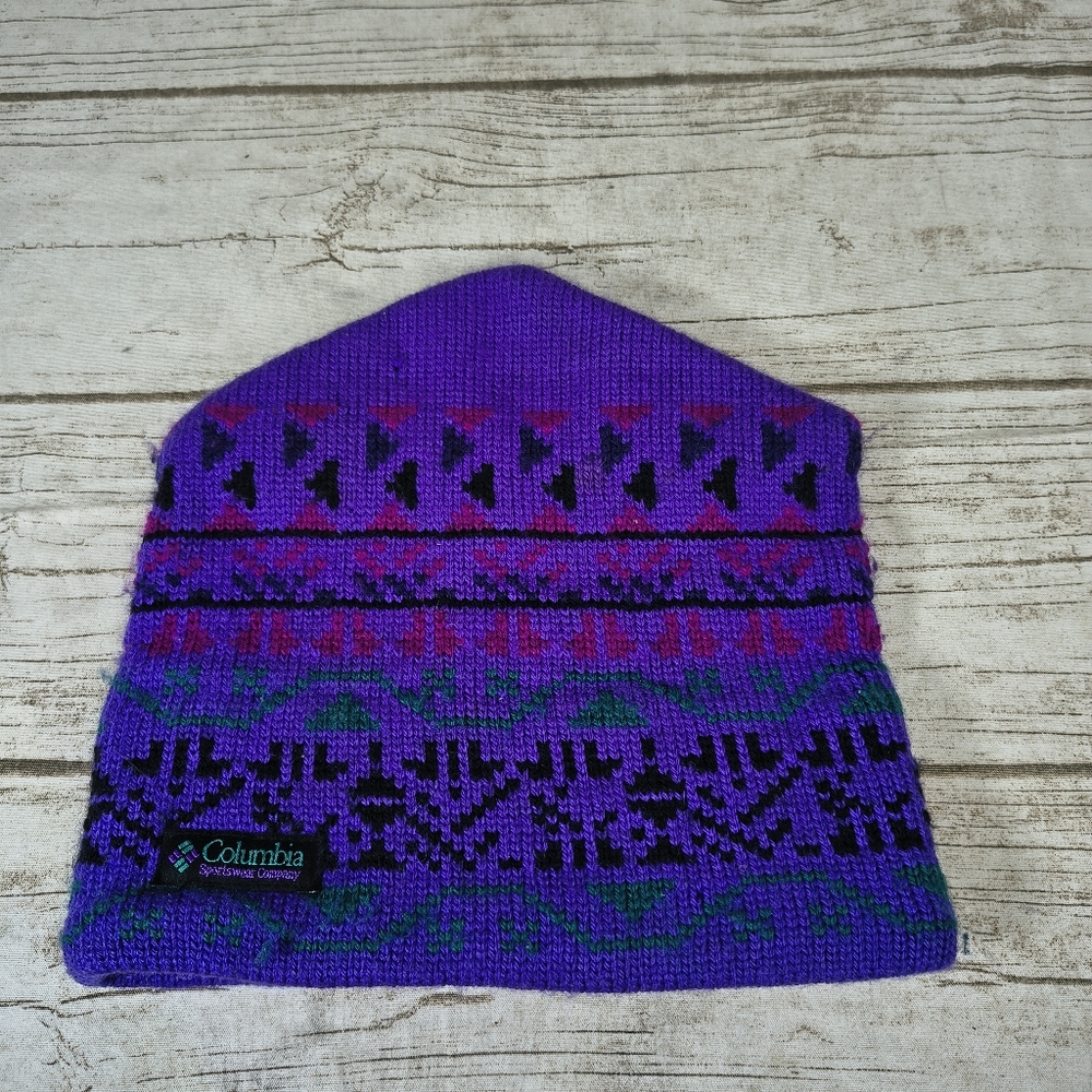 Vintage Columbia 90s Wool Hat Toque